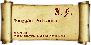 Mengyán Julianna névjegykártya